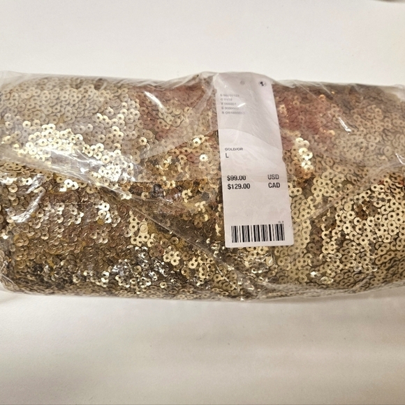 Urban Outfitters Stella Sequin Strapless Midi Dress in Gold Size Large NWT - Picture 10 of 13